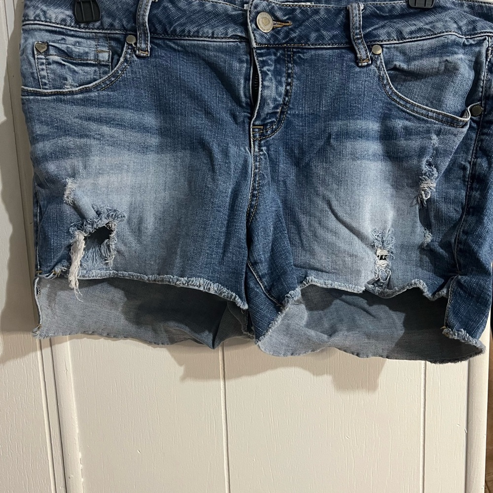 Torrid Blue Distressed Jean Shorts